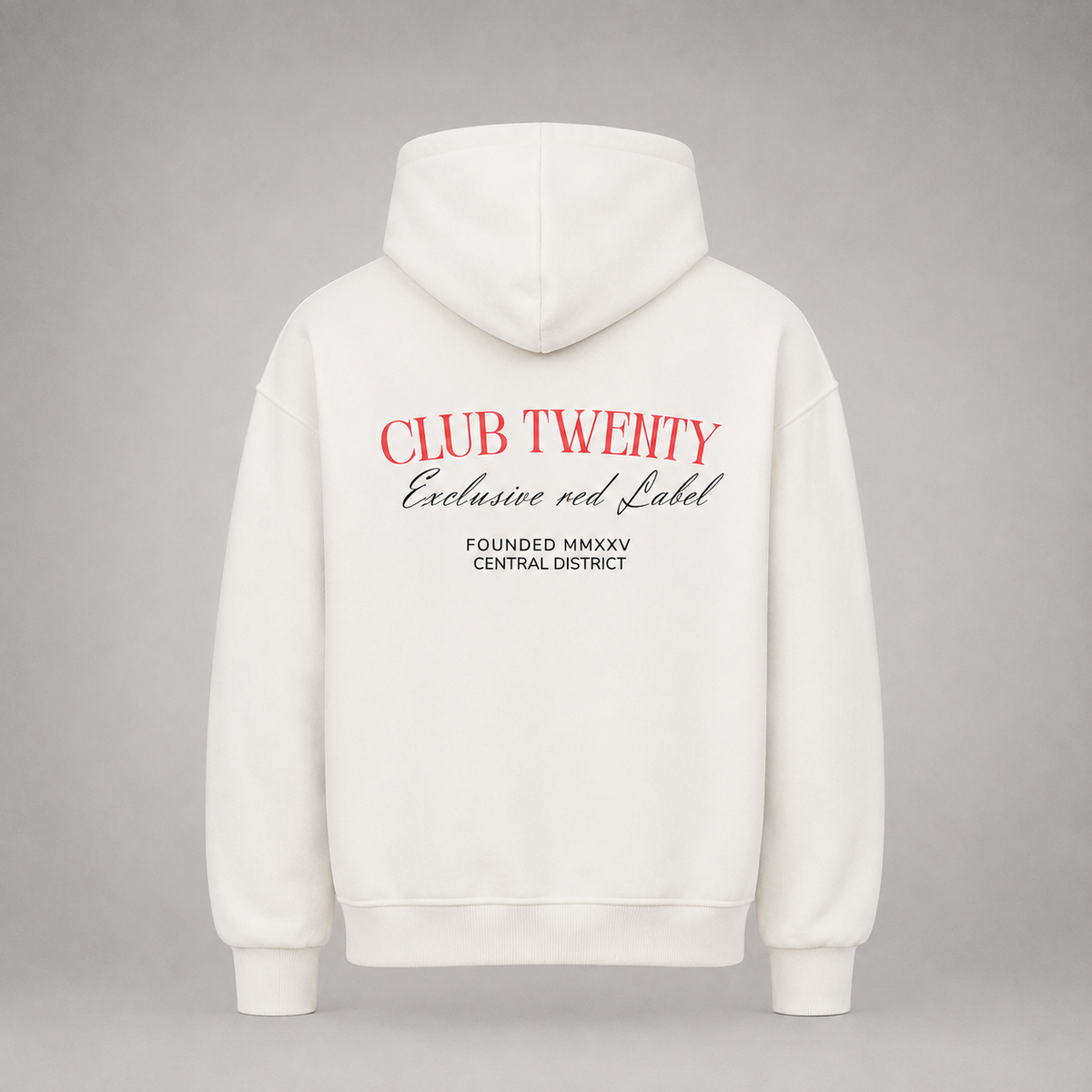 Oversized Hoodie - Red Label - Weiss