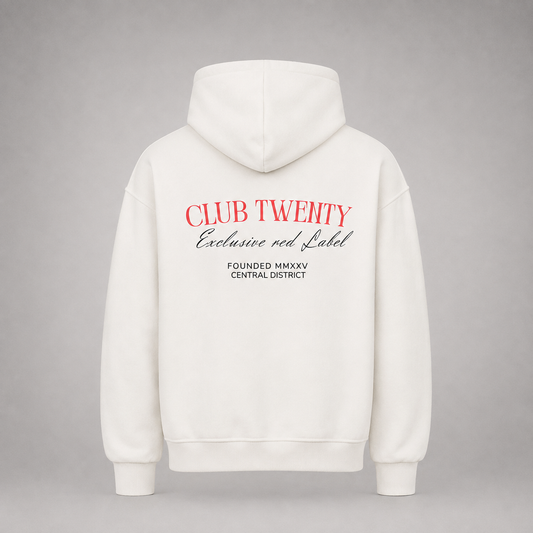 Oversized Hoodie - Red Label - Weiss